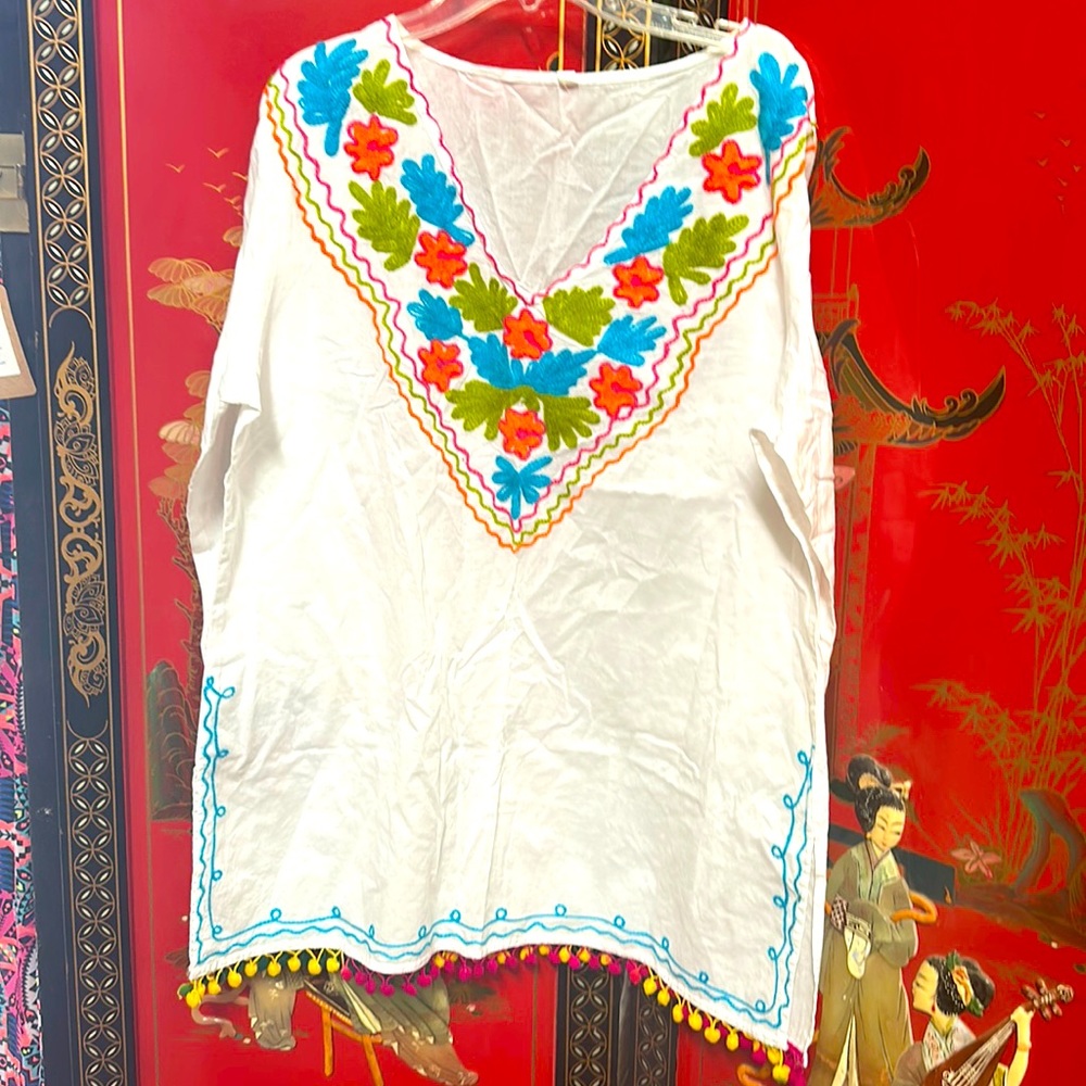 Mexican embroidered blouse